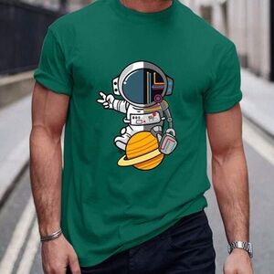 Manfinity Homme Men Cotton Astronaut Print Tee